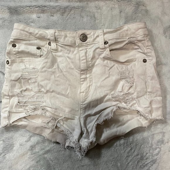 Aero high rise white ripped jeans Size 8 - Picture 1 of 4